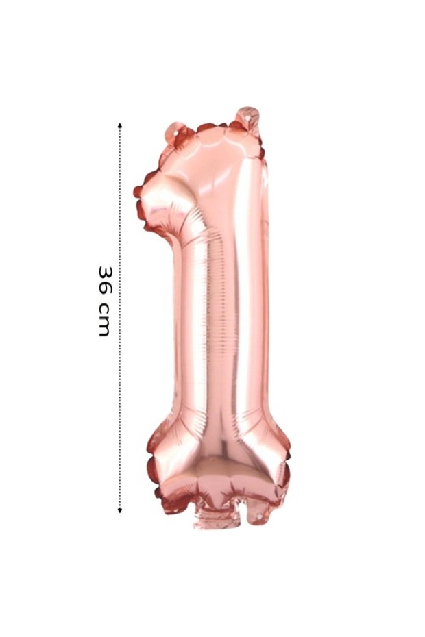 Foil Balloon 1 Number Helium Balloon 36 cm Rose Gold Color - 1 Year Old Balloon - 1 Year Old Balloon -1 Number Balloon