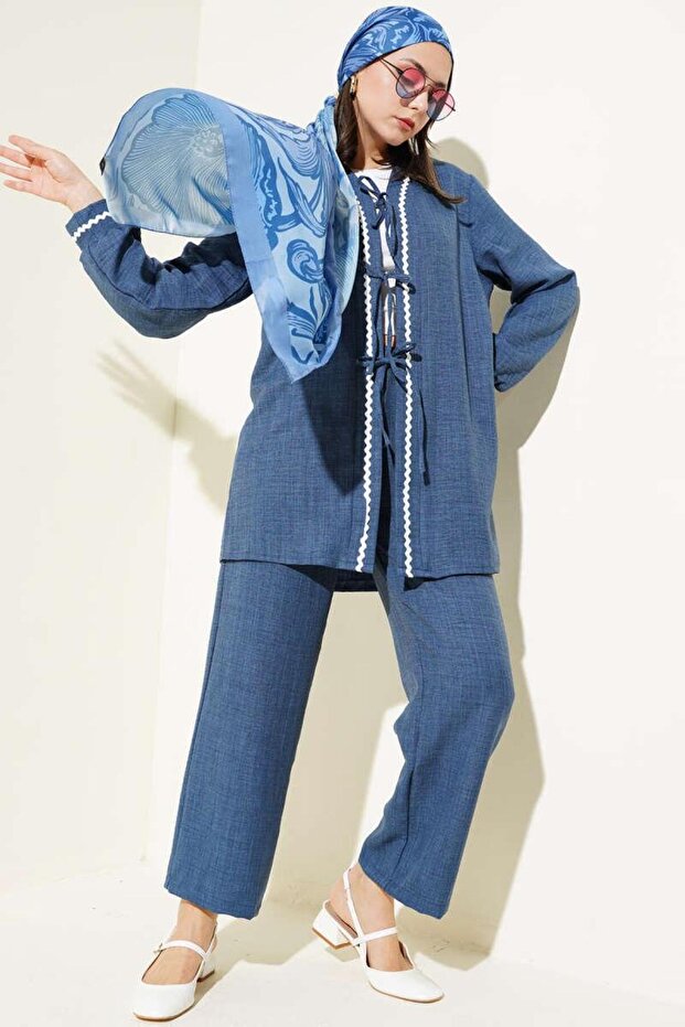 Women's Zigzag Detailed Double Suit