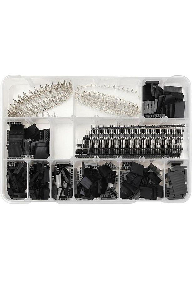670 Adet Dupont Jst Konnektör ve 40 lı Pin Header Seti 2,54mm 1-10 Pin 9 Çeşit Şeffaf Çantada - 4