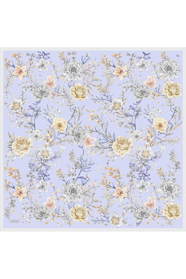 Floral Print Pure Silk Twill Scarf 9347D 82