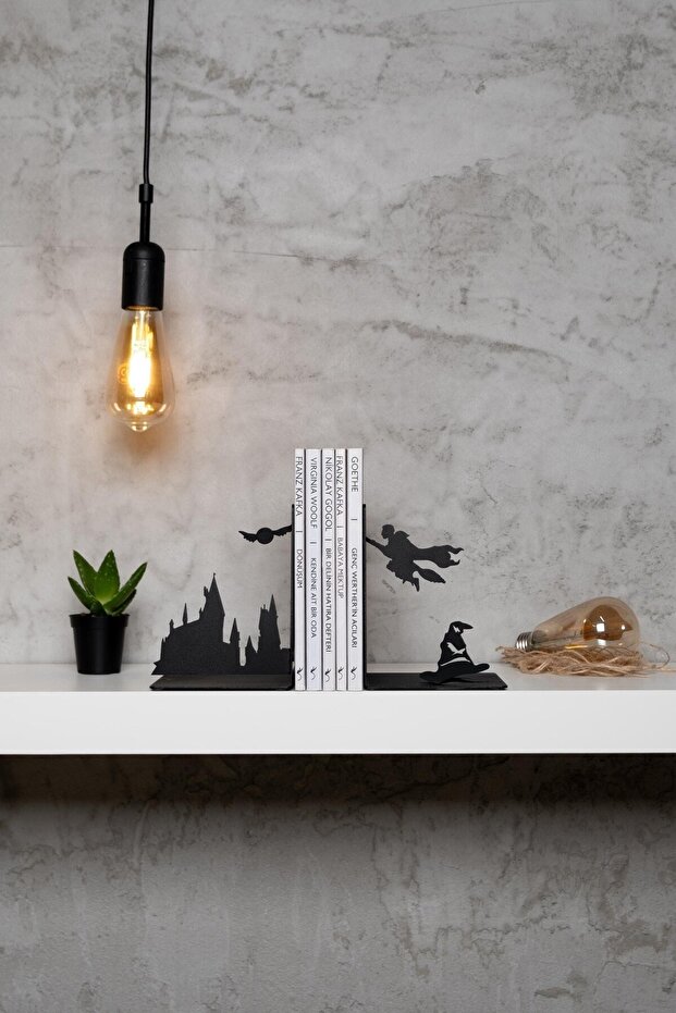 Decorative Metal Book Holder with Harry Potter Figure Book Support Home and Office Accessory