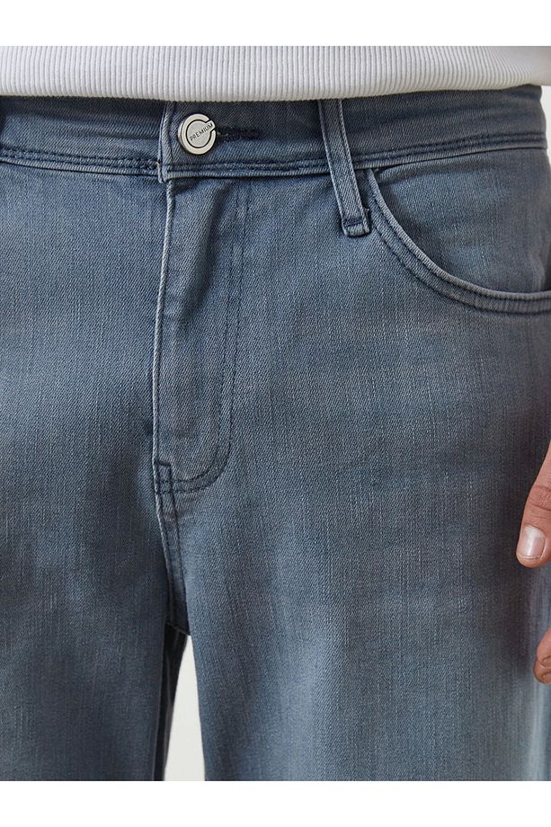 LCW Jeans Gri Slim Fit Erkek Jean Şort - 3
