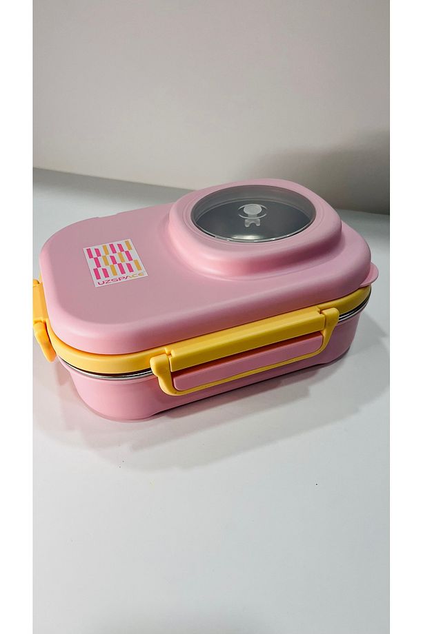 Paslanmaz Çelik 600ml Tek Katlı Yalıtımlı Akıtmaz Kaşık Çatallı Lunch box Sefer Tası 8021-92 - 3