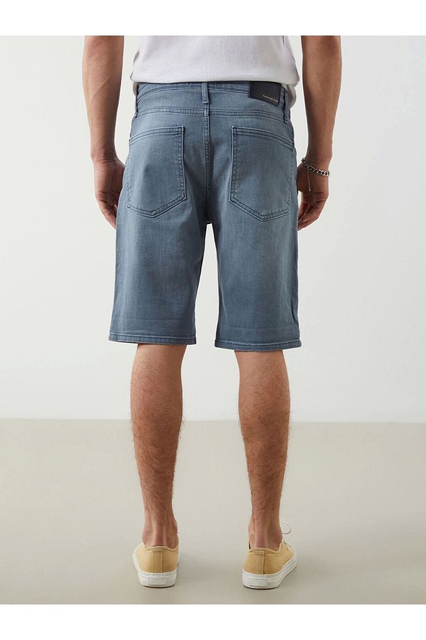 LCW Jeans Gri Slim Fit Erkek Jean Şort - 4