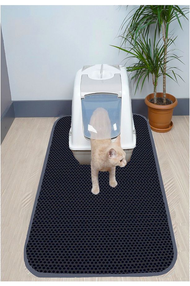 Kedi Kumu Wc Önü Xxl Büyük Boy Elekli Tuvalet Önü Gri Kedi Kumu Paspası 60x120 Cm - 1