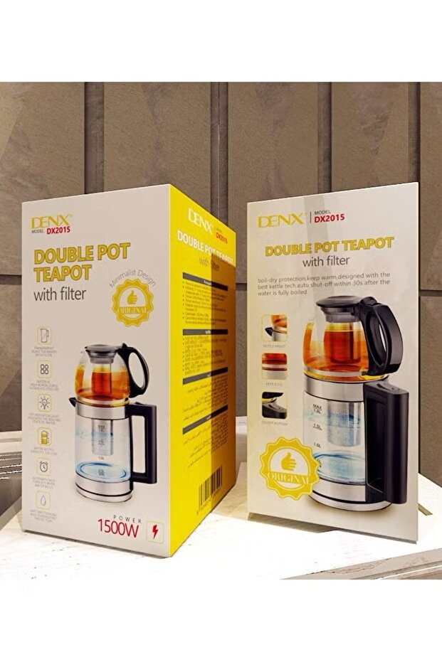 Double Pot Electric Kettle With Removable Tea Filter, Capacity 1.8l Kettle & 1.0l Tea Pot - 8