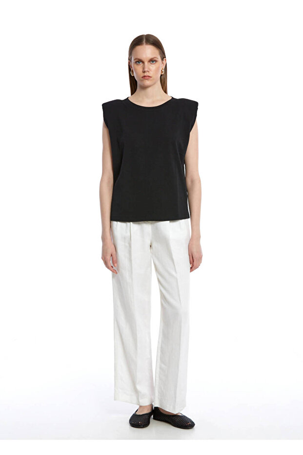 تي شيرت قطني أسود أساسي - 2