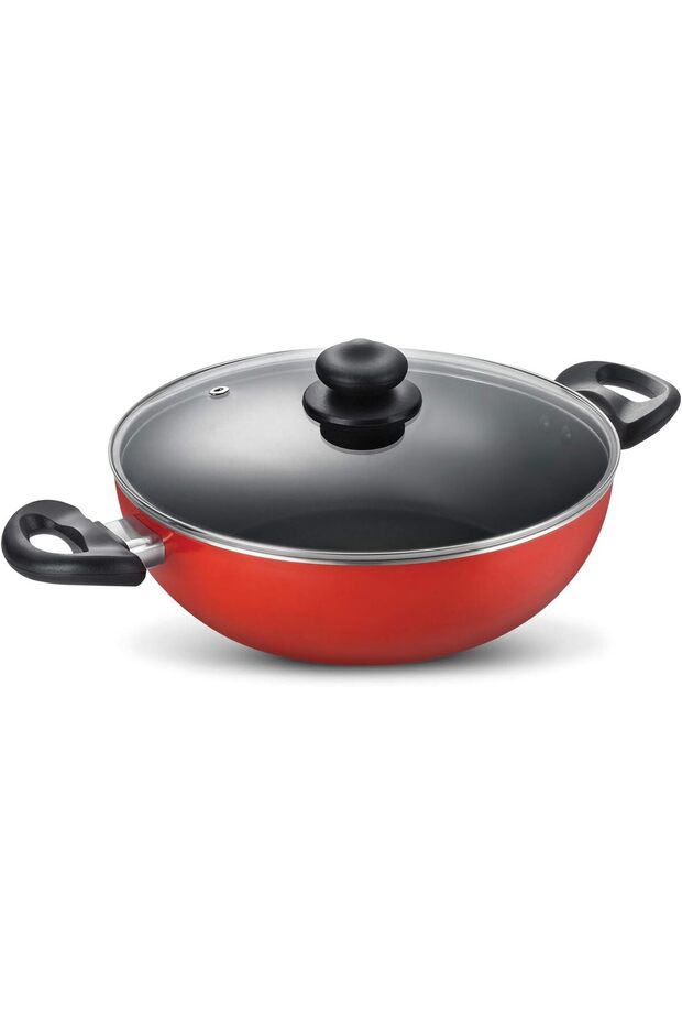 Non Stick Wok Pan With Lid 26Cm