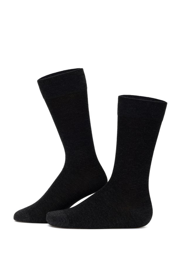 Men's Bamboo Blend Anthracite Socket Basic Socks 50308434-070