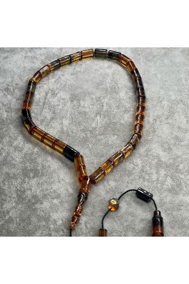 Natural Cutting Clamping Amber Rosary 30 cm