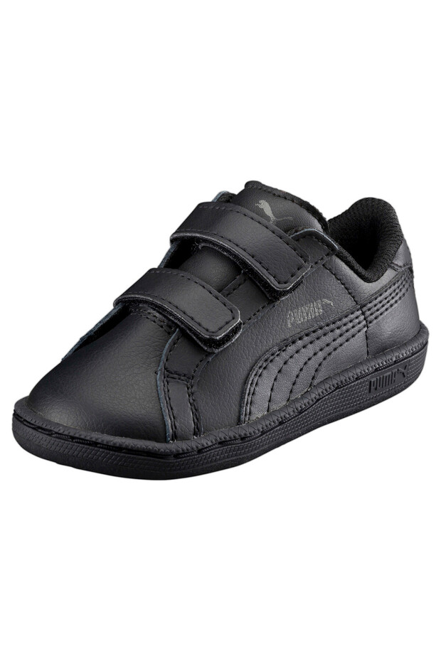 Kids Smash Leather V PS Trainers Sneakers - Black