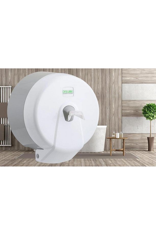 Vialli K3 Mini Cimri Içten Çekmeli Tuvalet Kağıdı Dispenser Beyaz - 3