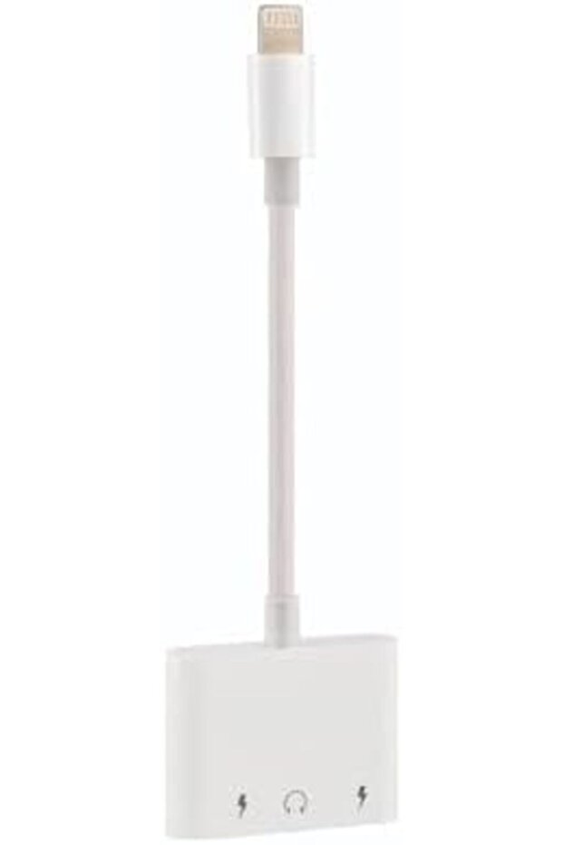 Lightning to Headphone Jack 3.5 mm Adapter 3-in-1 Splitter for iPhone/iPad/iPod - 9