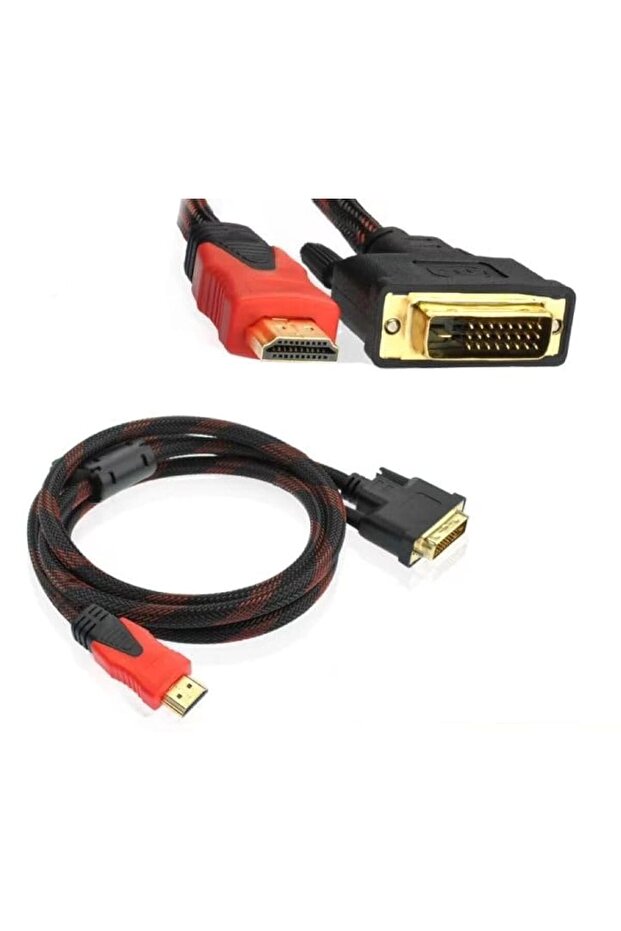 HDMI to DVI High-Quality Cable 4K, 1.5 Meter (Black and Red)