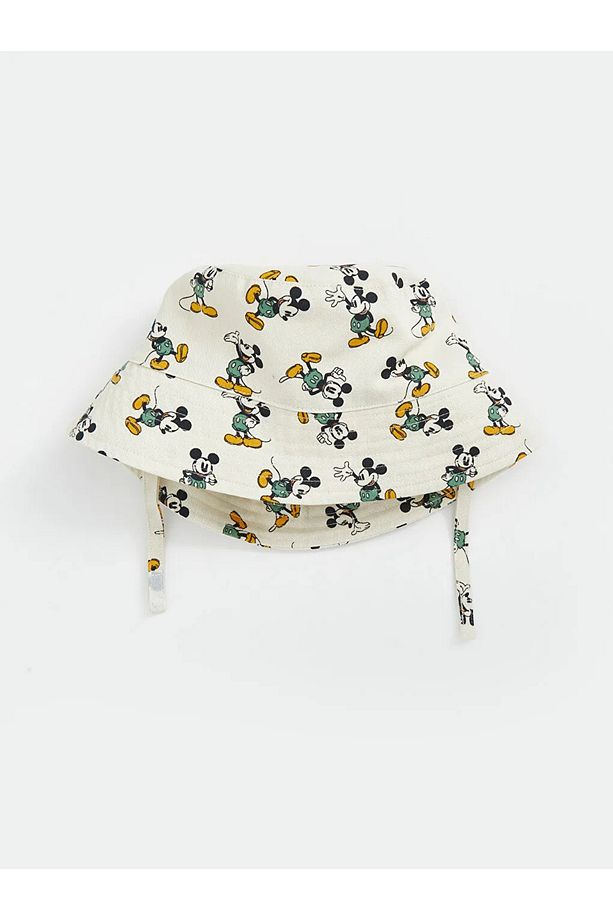 LCW baby Bej Mickey Mouse Baskılı Erkek Bebek Bucket Şapka - 3