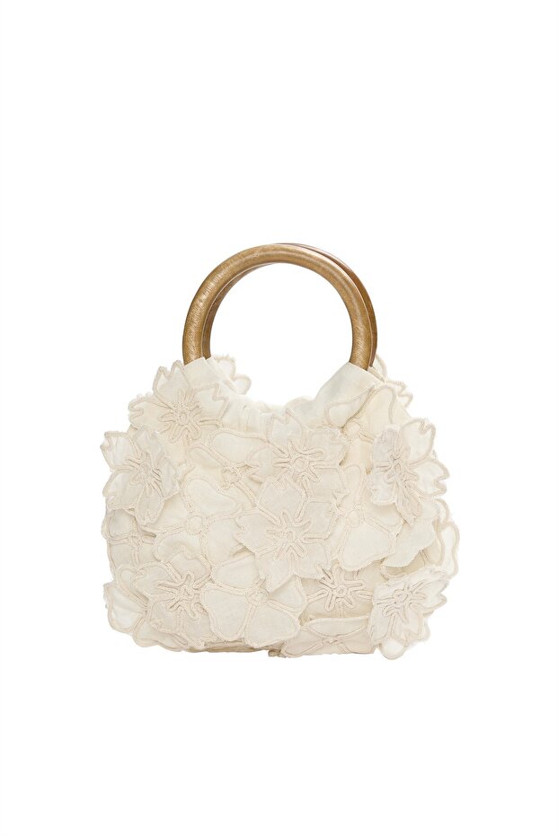 Çiçek detaylı el çantası - 2