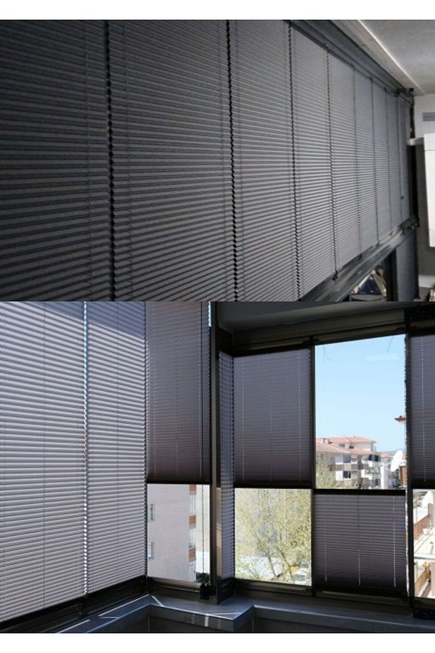 Katlanabilir Cam Balkon Plise Perde ANTRASİT - 2