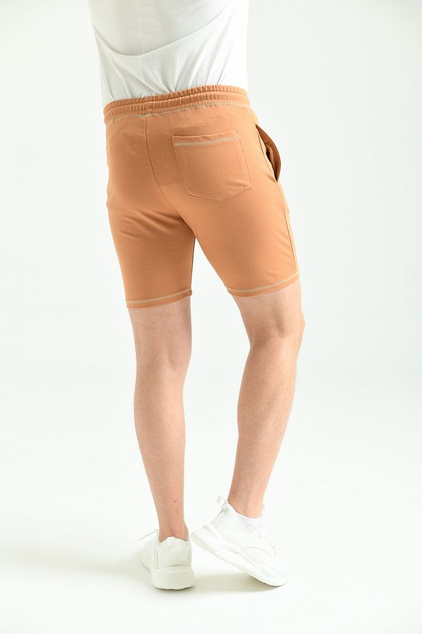 Camel Regular Fit Dikiş Detay Cepli Şort - 5