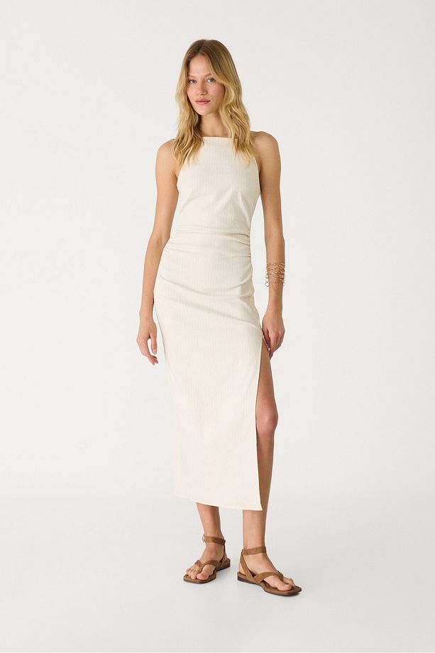 Halter midi elbise - 3