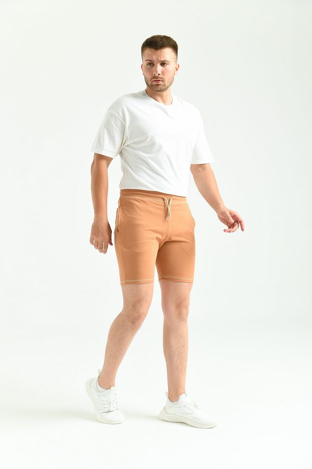 Camel Regular Fit Dikiş Detay Cepli Şort - 2