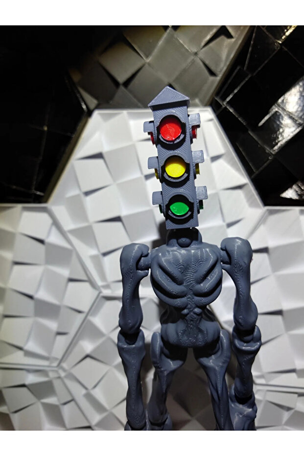 Trafik Lambası Kafalı Figür 30 Cm - 2