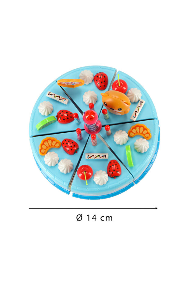 Interactive birthday cake toy, 80 elements, blue - 5