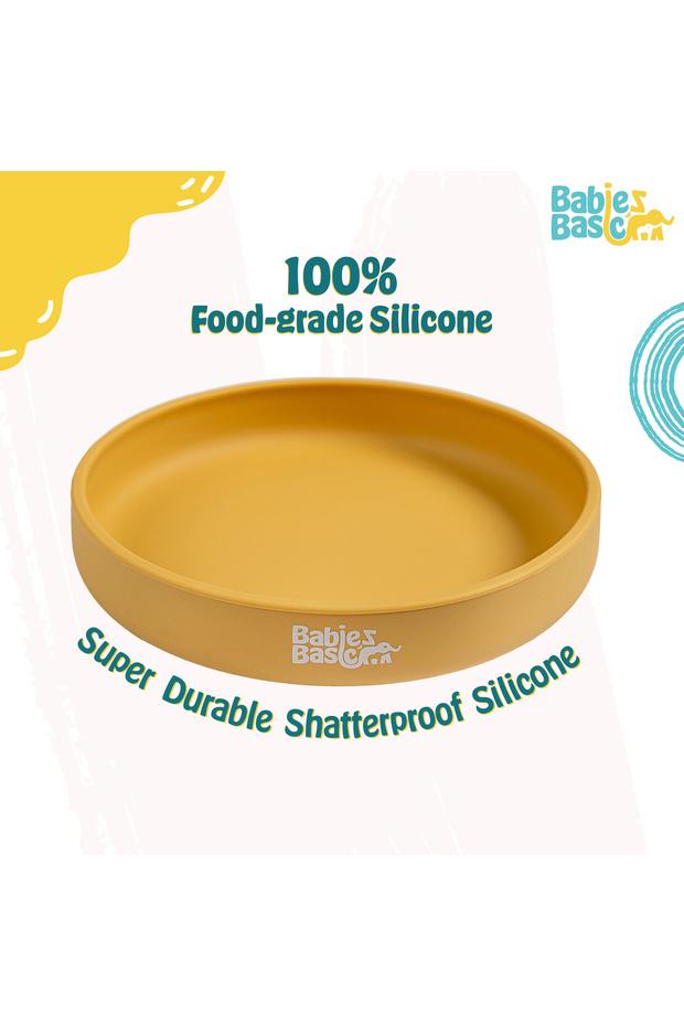Silicone Feeding Plate with Suction - Yellow - 3