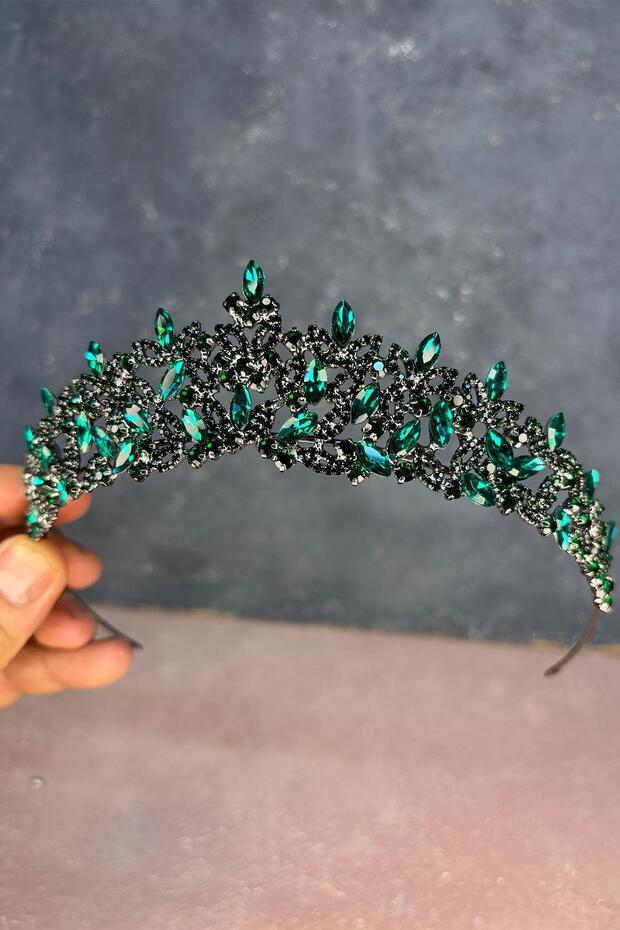 Emerald Green Island Bridal Henna Crown