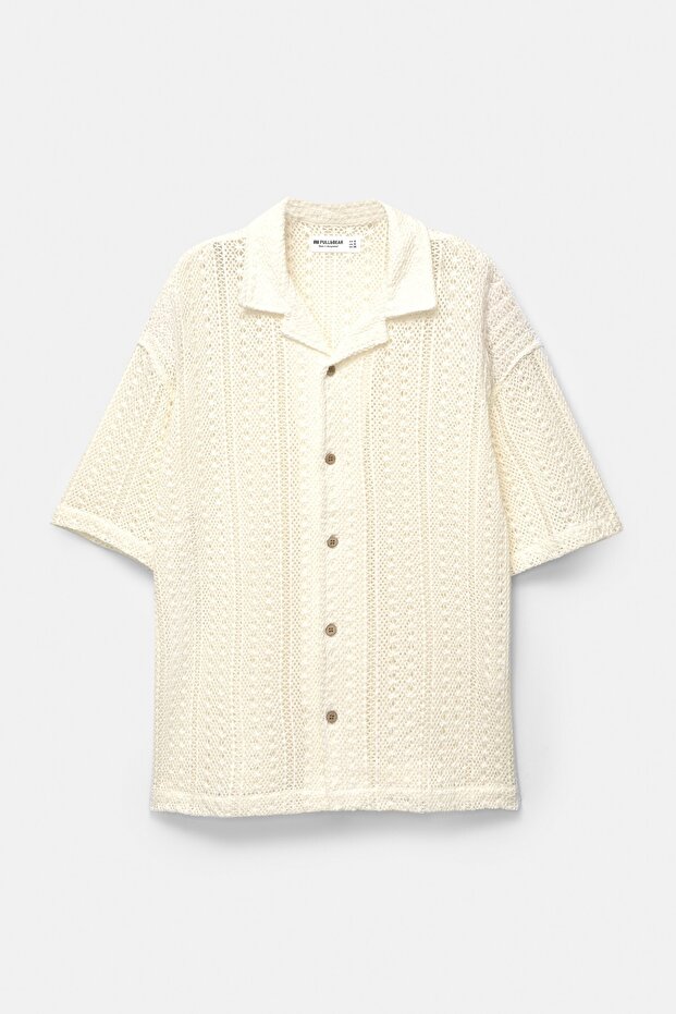 Kısa kollu tığ işi gömlek - 7