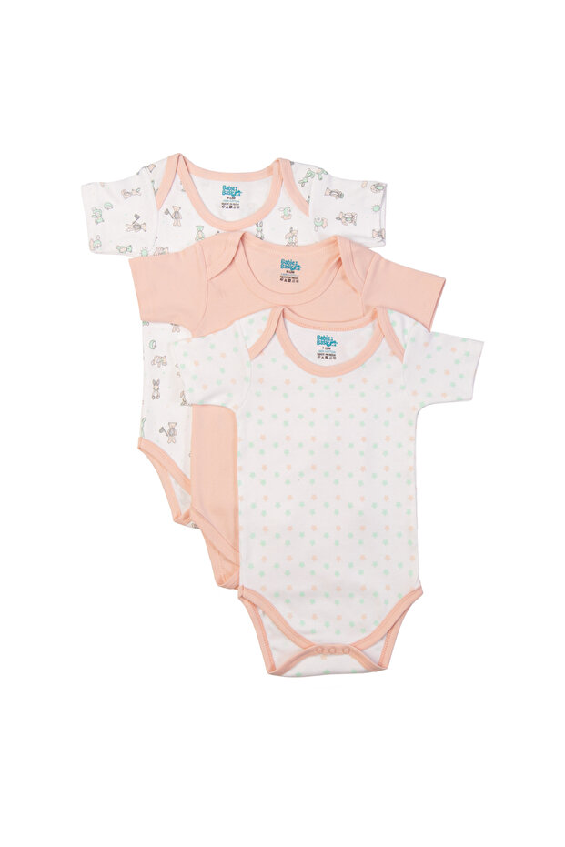 Printed Romper - Pack of 3, 0-3 Months , Multi Color