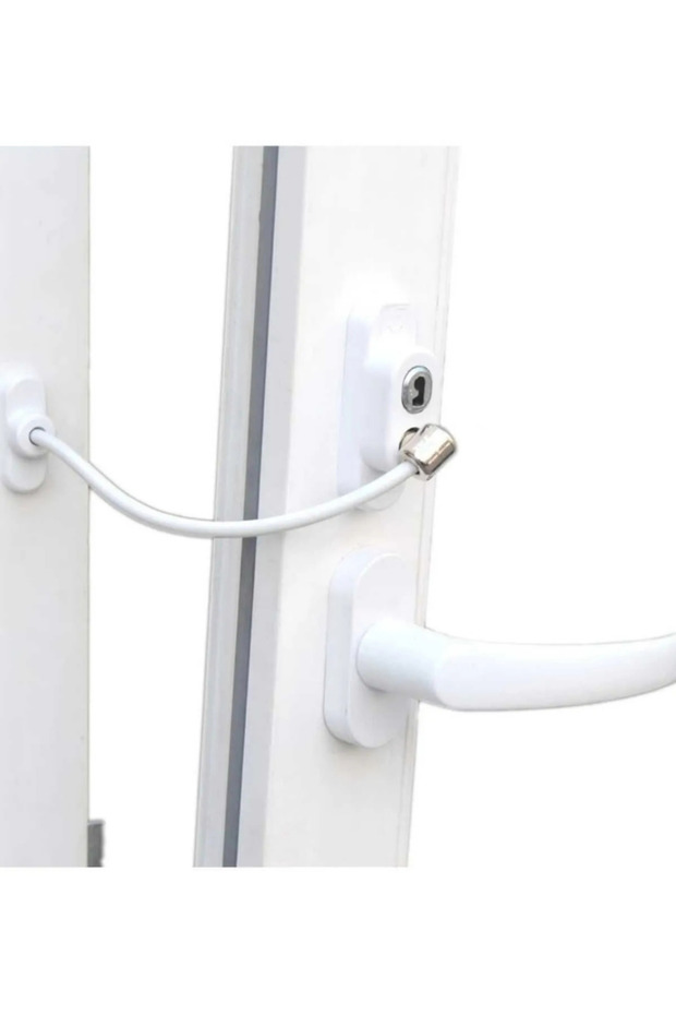 Penkid Çelik Halatlı Kablolu Kapı Pencere Kilidi Beyaz - 3