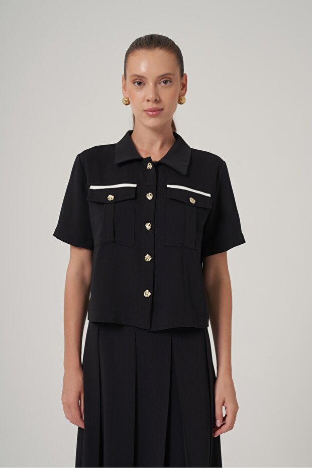 Kemer Detaylı Bluz - 1