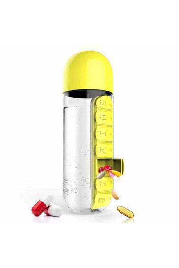 600 ML Pillbox Su Matarası Sarı - 1