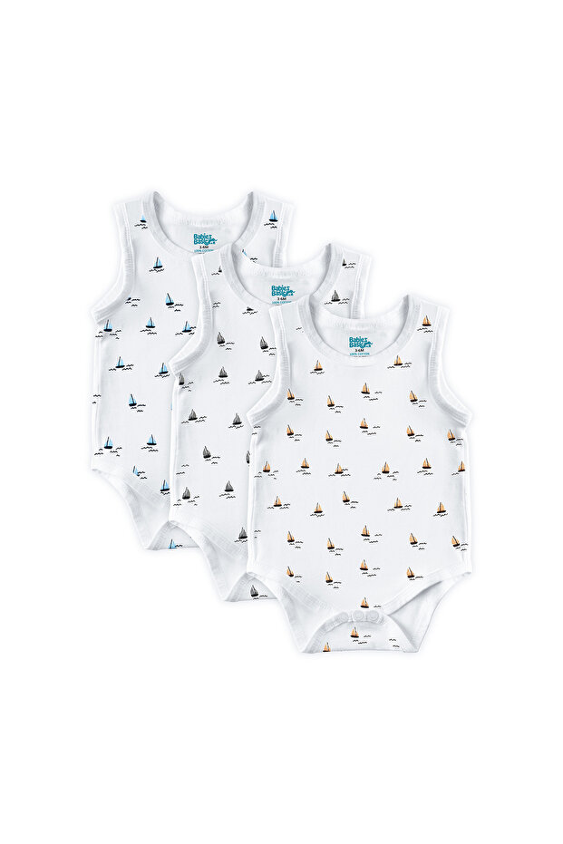 Sleeveless Romper/Bodysuit. Set of 3 - Printed, 9-12 Months , Printed