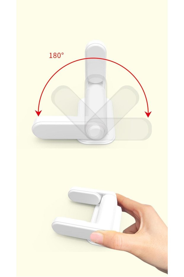 White Door Handle Security Lock