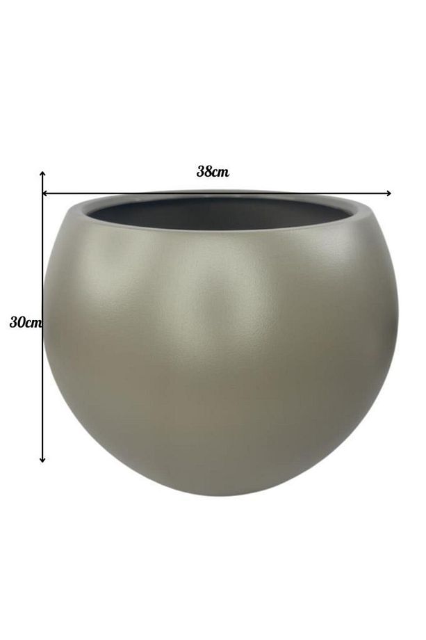 Küre Yuvarlak Top Vazo Dekoratif Saksı MOKKA 38*30cm - 4