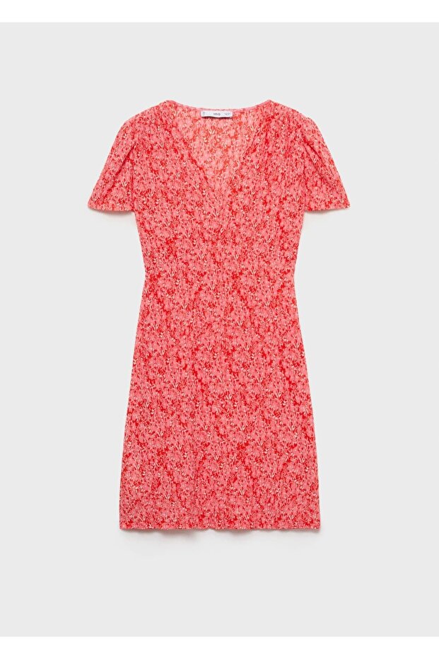 V yaka desenli elbise - 3