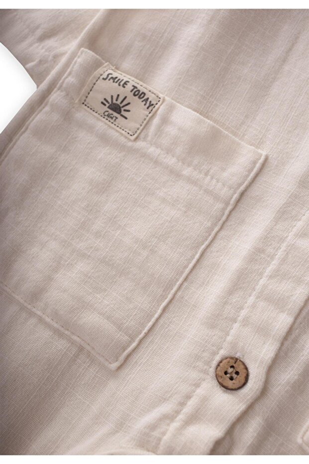 Flamlı Müslin Mevsimlik Tulum Naturel - 3