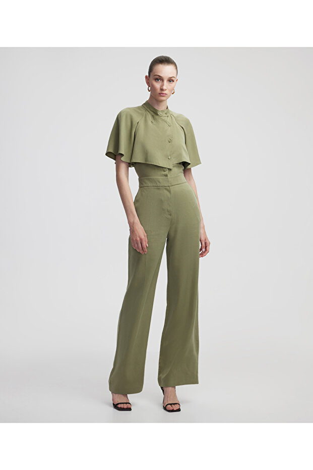 Çift parça görünümlü hakim yaka tulum - 1