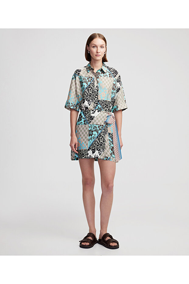 Desenli viskoz gömlek - 2