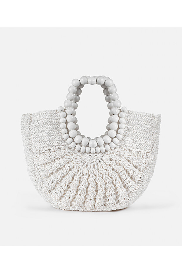 Ahşap boncuklu çanta - 5