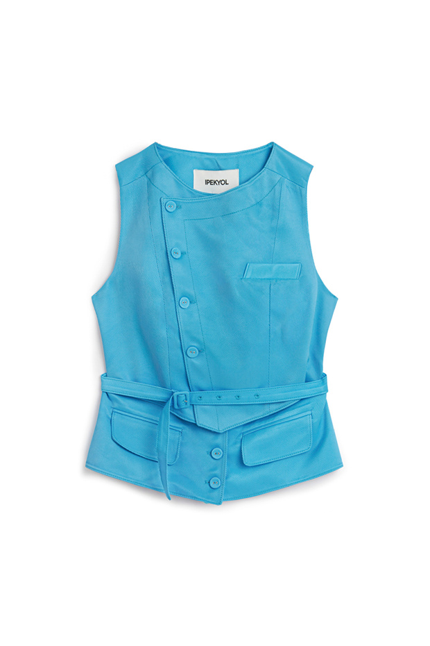 Çift kemer efektli yelek - 3