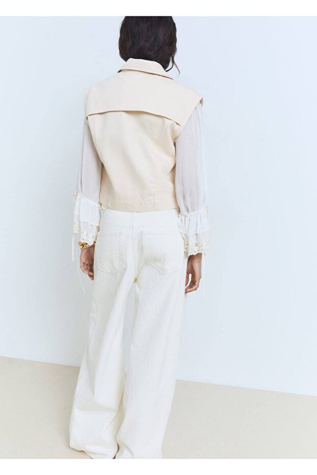 Denim görünümlü yelek - 4