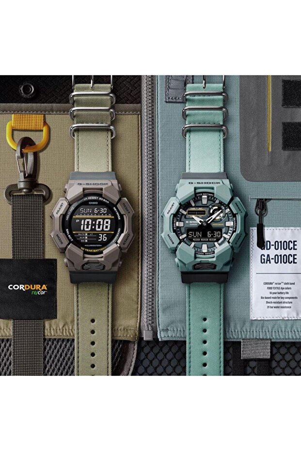G-Shock GA-010CE-2ADR Kumaş Kordon Yeşil Renk 20 ATM Su Geçirmez Yeni Erkek Kol Saati - 5