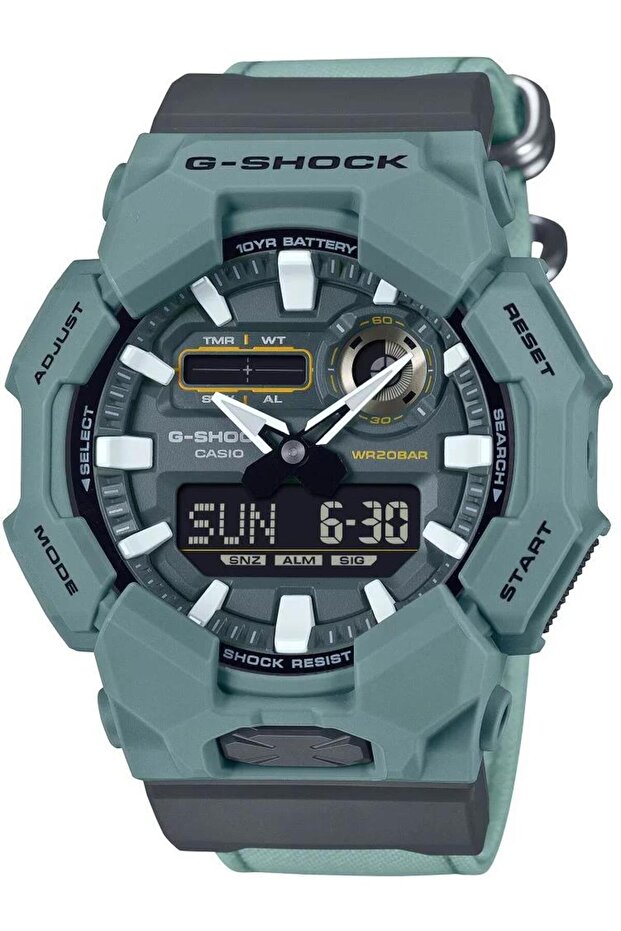 G-Shock GA-010CE-2ADR Kumaş Kordon Yeşil Renk 20 ATM Su Geçirmez Yeni Erkek Kol Saati - 1