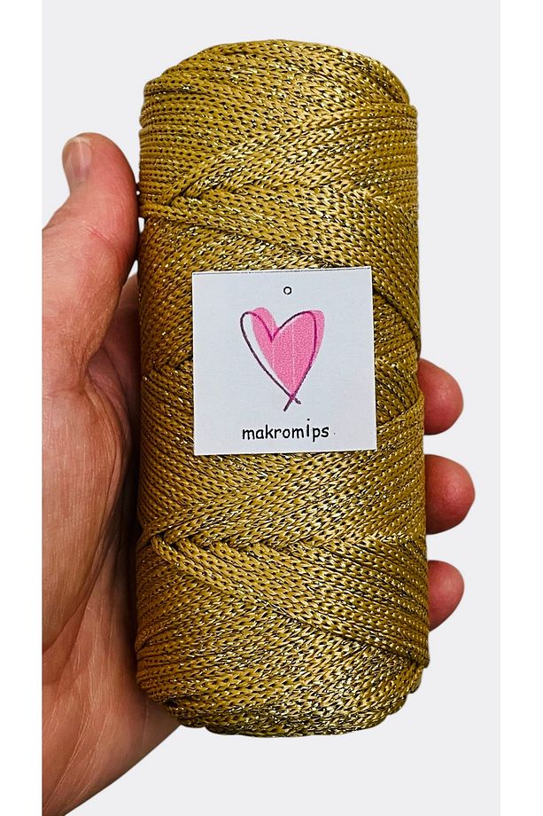 POLYESTER SİMLİ MAKROME İP 100 gr PARLAK PREMIUM 1. KALİTE SUPLA ÇANTA HOBİ EL ÖRGÜ İPİ İP - 2