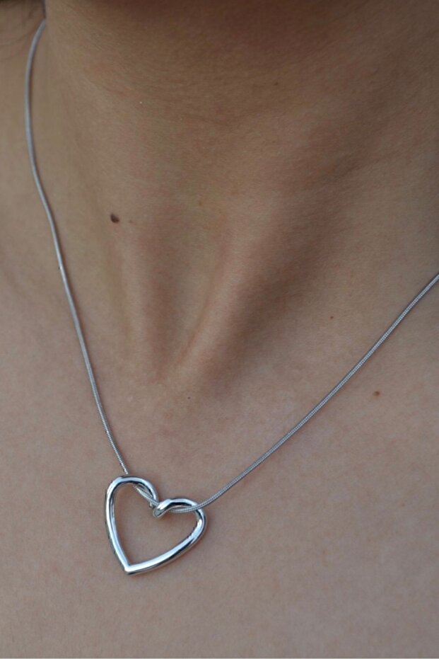 Tayem Steel Knot Heart Necklace