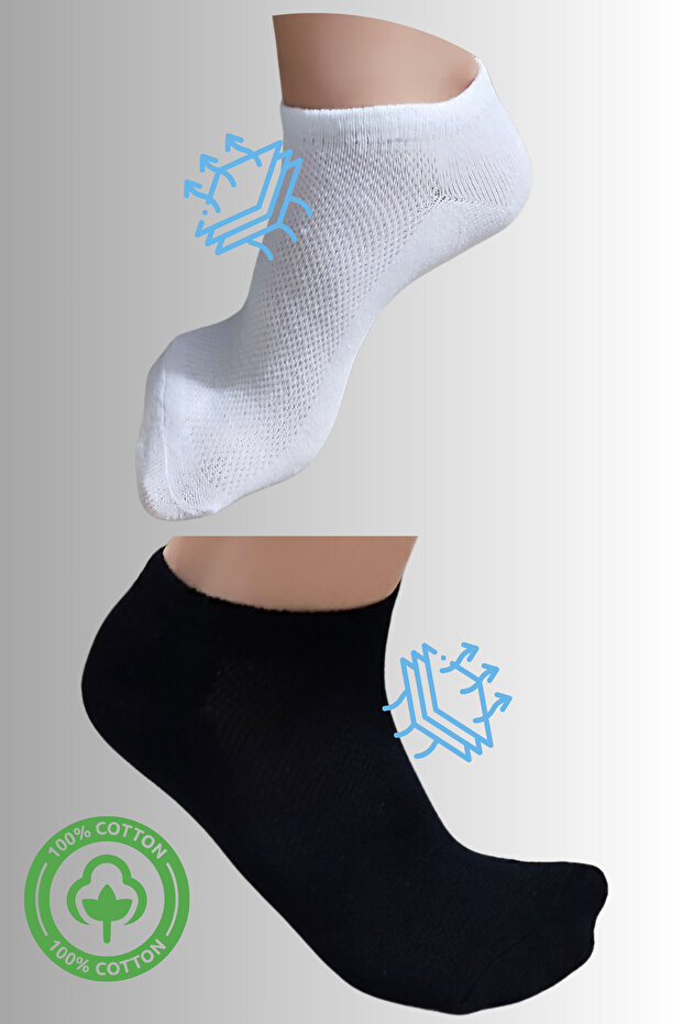Unisex Boys Girls 6-Piece Cotton Quality Comfortable Mesh Breathable Booties Socks