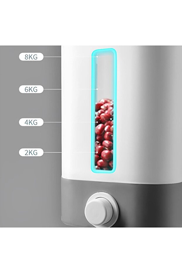 موزع حبوب سعة 8 لتر مع كوب قياس، درج واحد، مقاوم للرطوبة لتخزين الأرز و حبوب كورن فليكس - 6