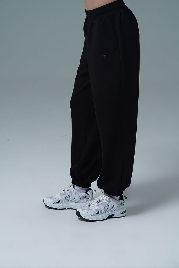 Soft Touch - Siyah Yüksek Bel Modal Kumaşlı Kadın Jogger Eşofman Altı - 7